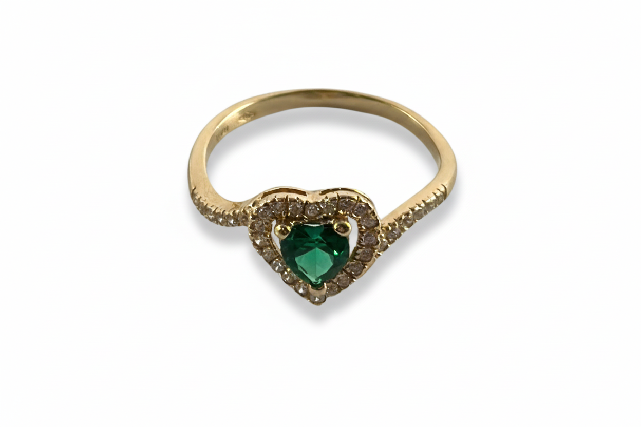 ANILLO DE CORAZÓN VERDE