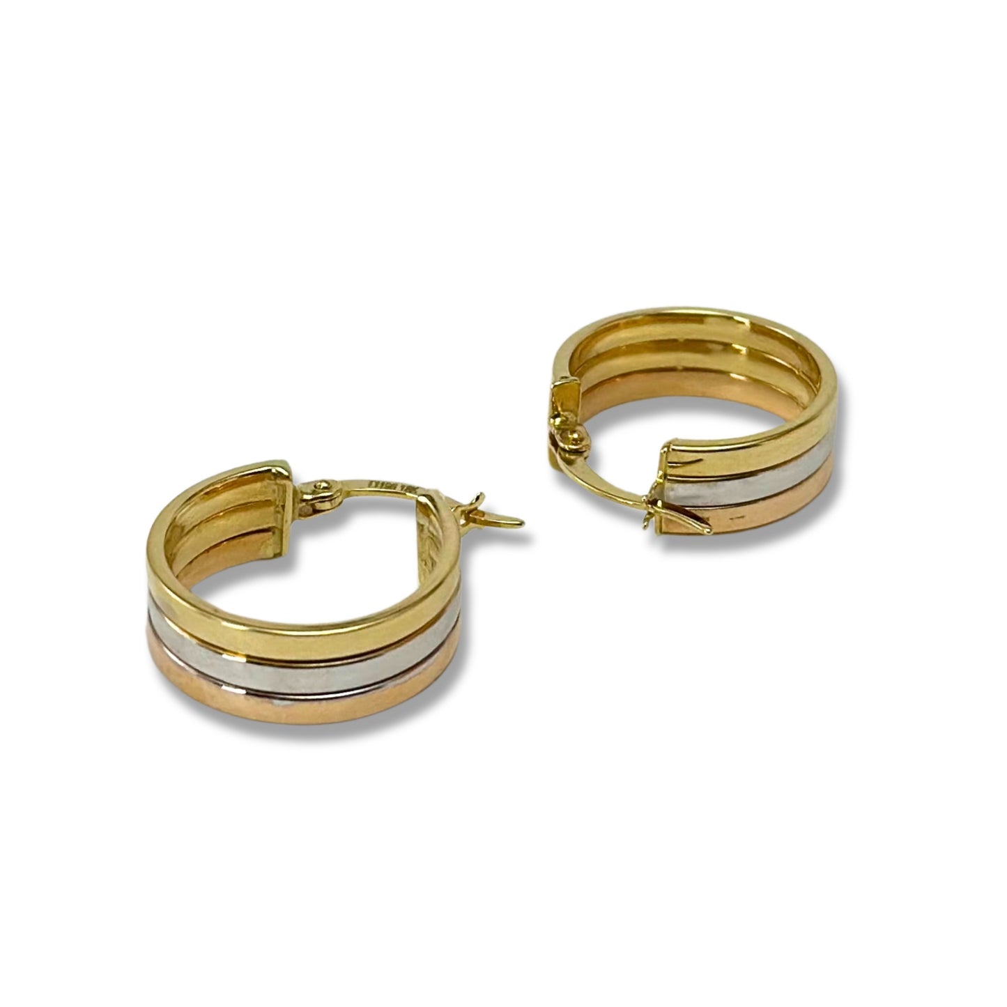 TRI-COLOR GOLD EARRINGS