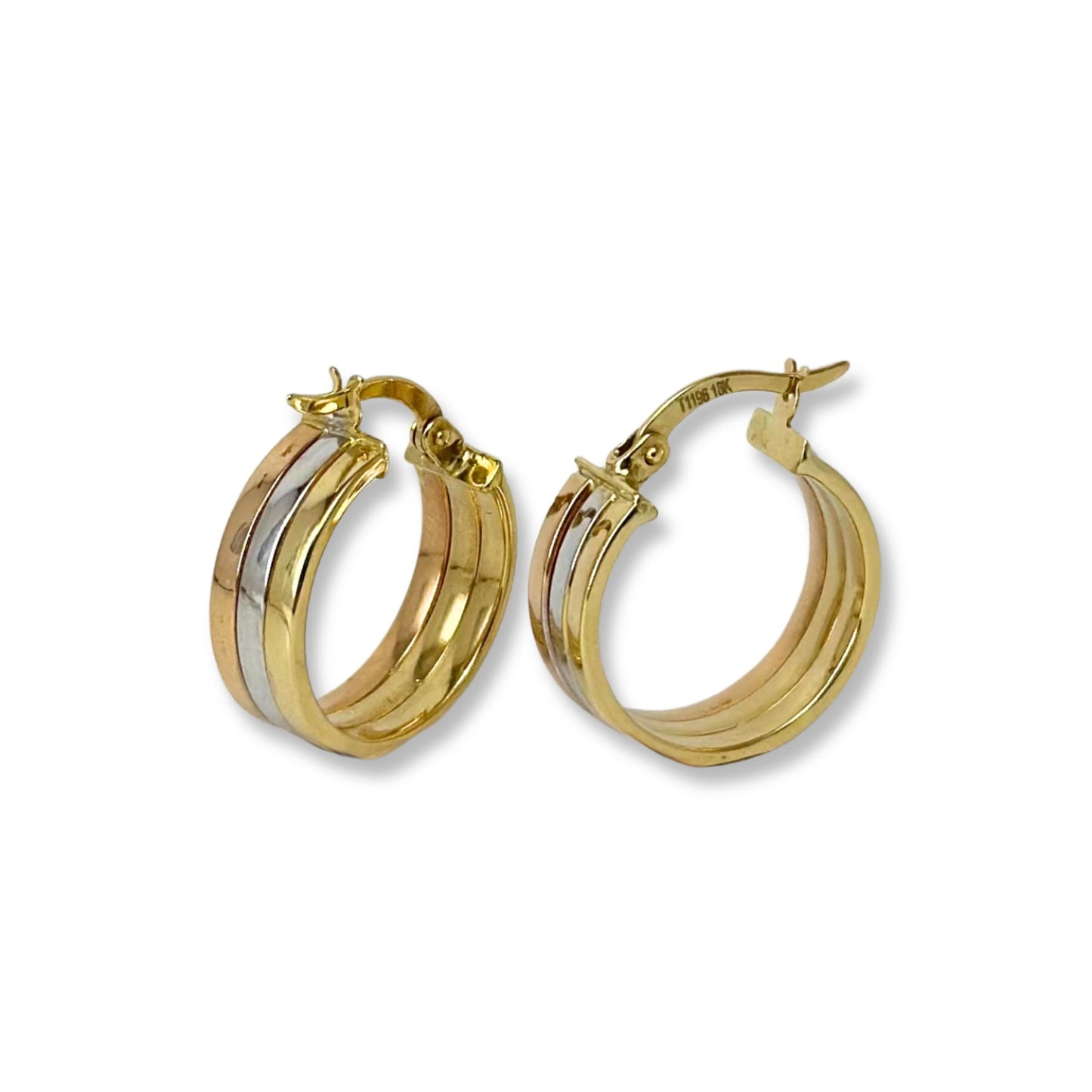 TRI-COLOR GOLD EARRINGS