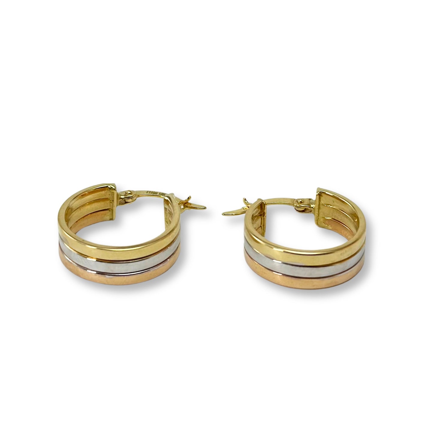 TRI-COLOR GOLD EARRINGS