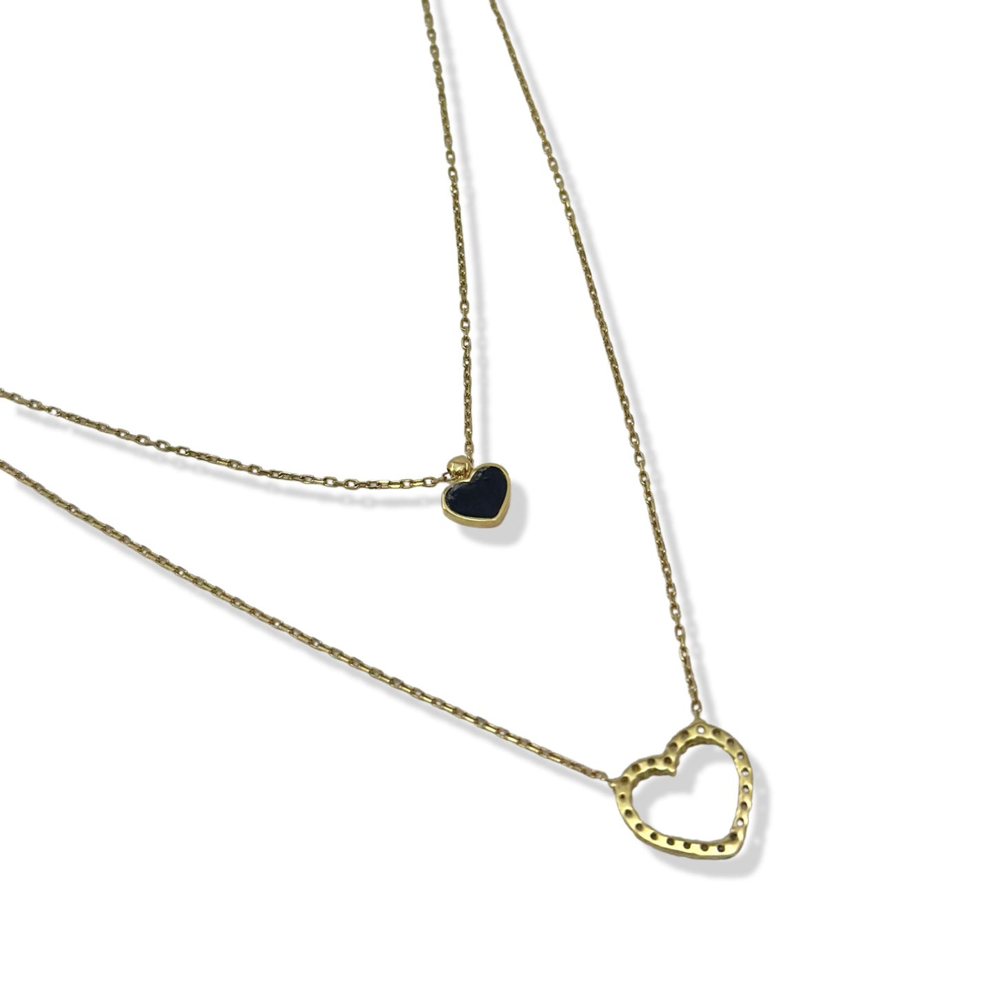 DOUBLE HEART CHAIN WITH PENDANT INCLUDED