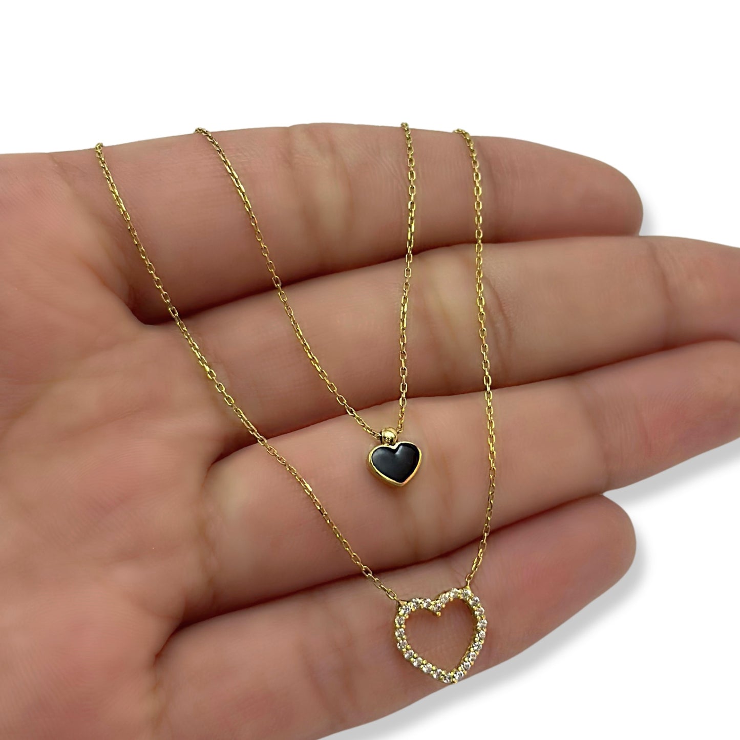 DOUBLE HEART CHAIN WITH PENDANT INCLUDED
