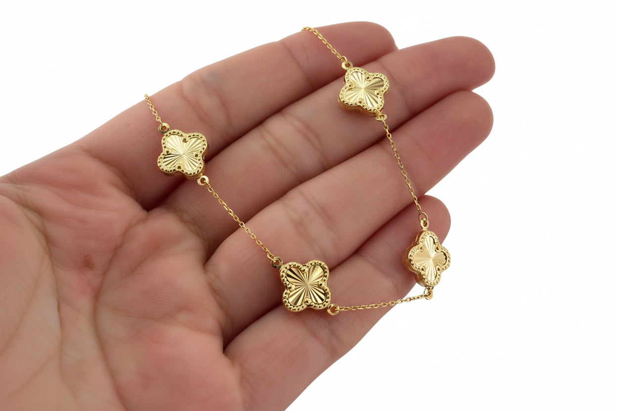 PULSERA DE TRÉBOL DE ORO