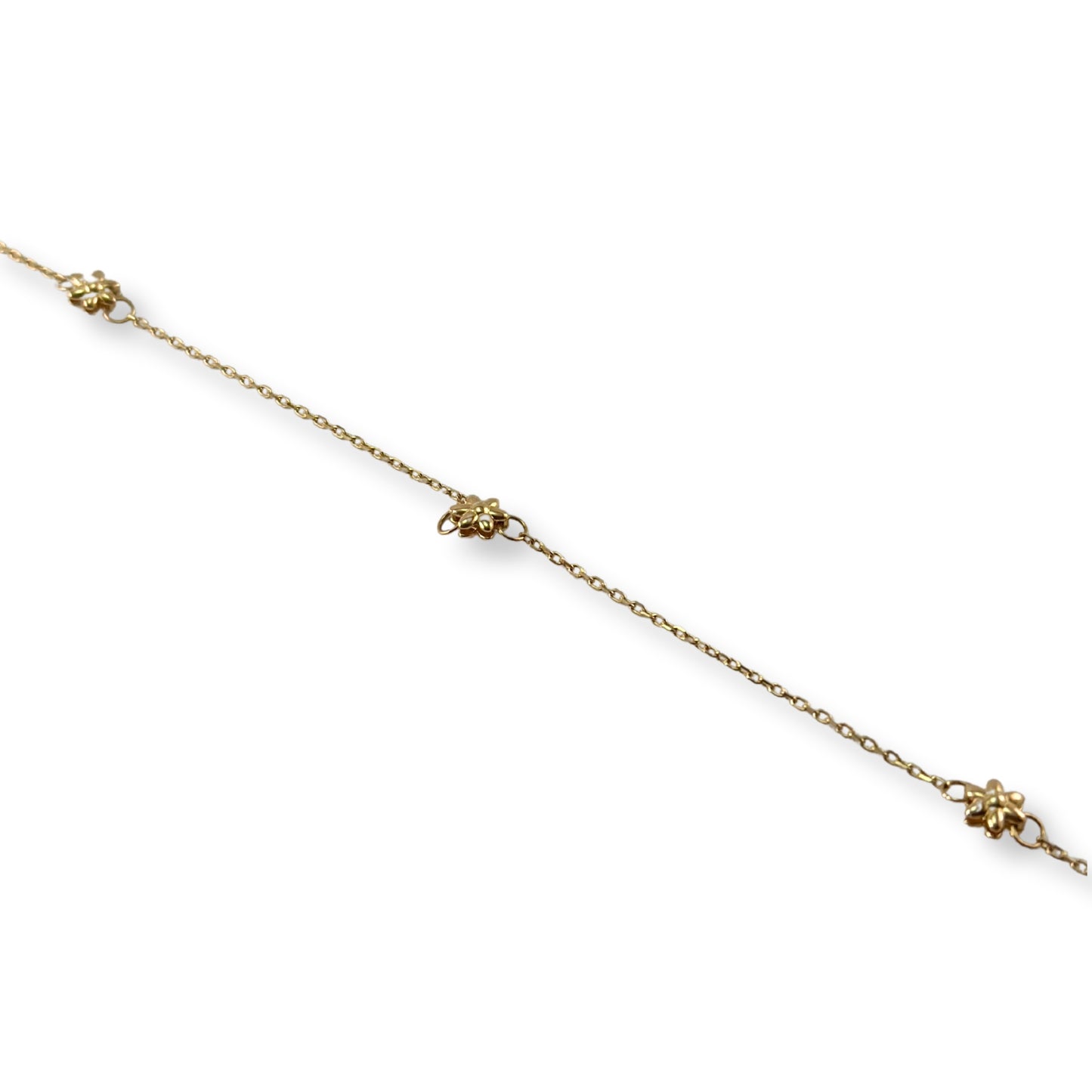 CLASSIC LINK ANKLET WITH FLOWER CHARM