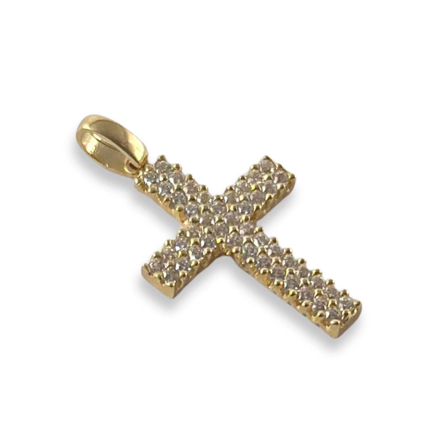 CROSS PENDANT WITH WHITE STONES