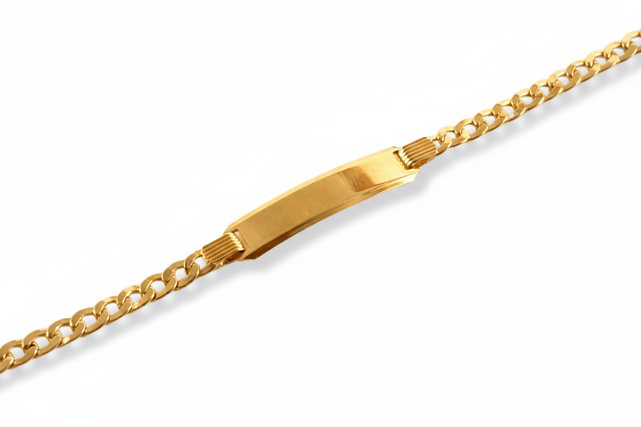 PULSERA CUBANA CON PLACA DE NOMBRE