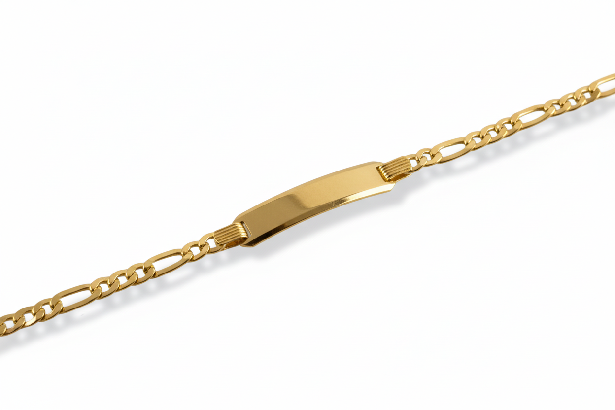 PULSERA FIGARO CON PLACA DE NOMBRE