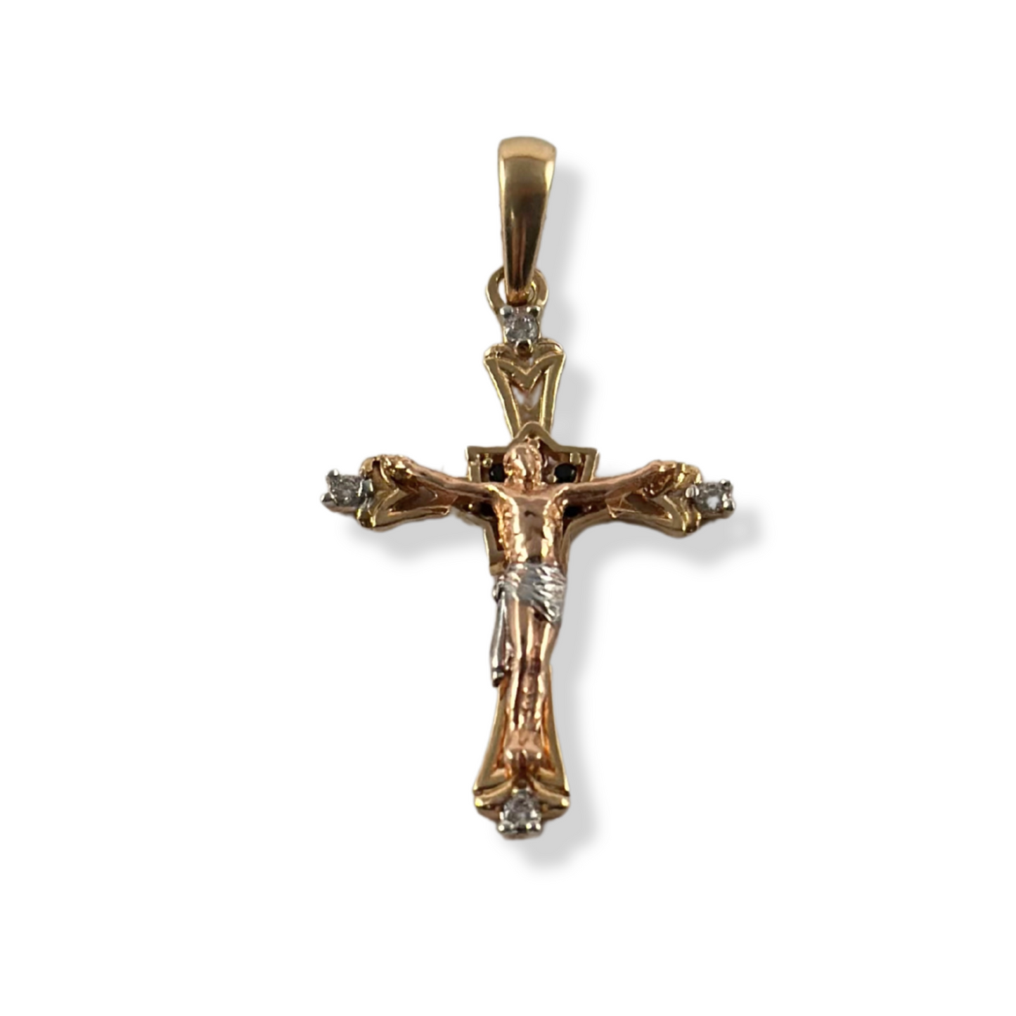 TRI-COLOR CROSS PENDANT