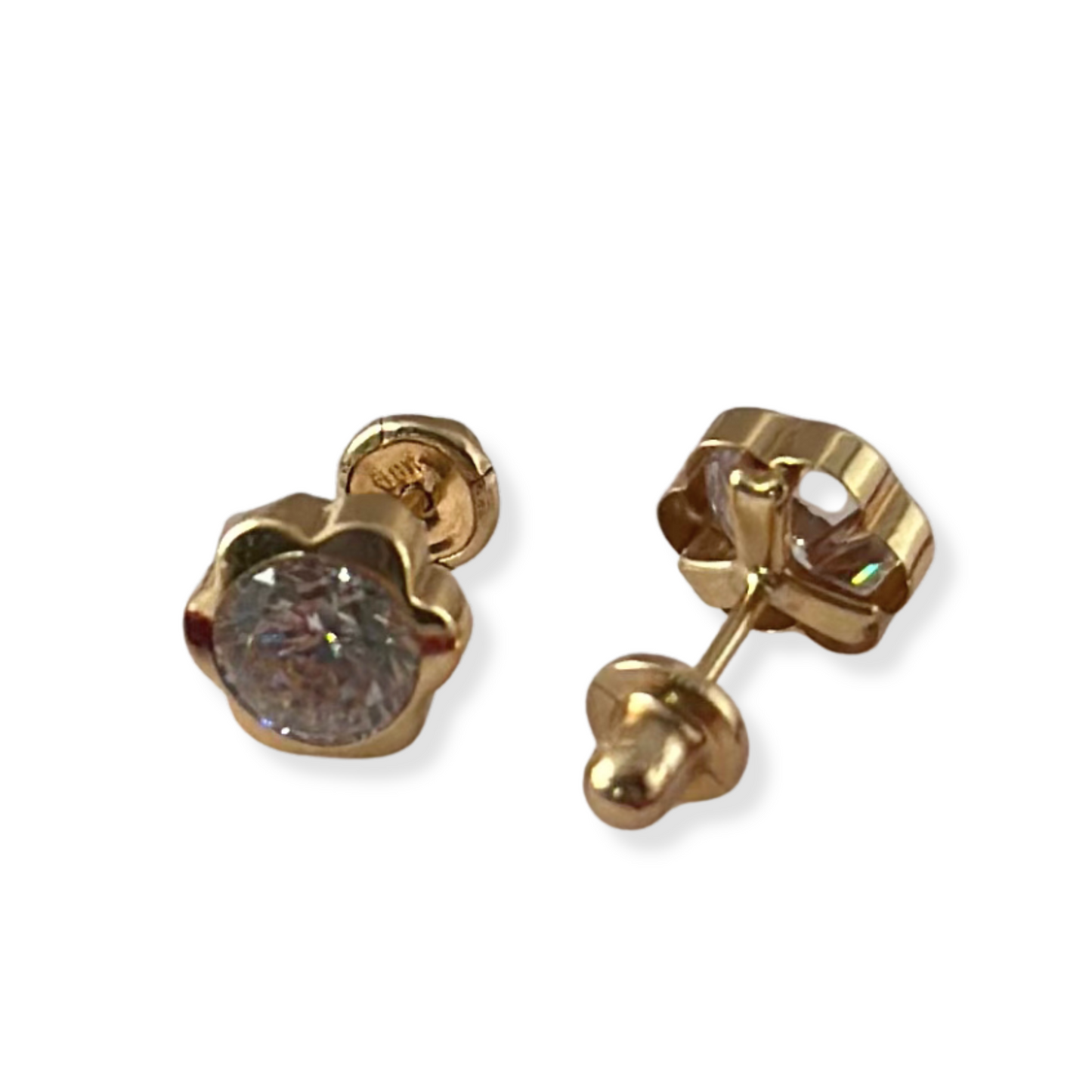 BIG FLOWER ZIRCON EARRINGS