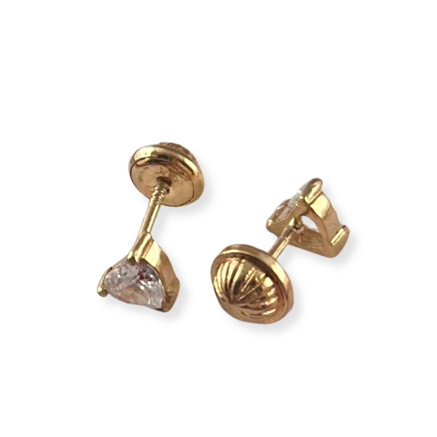 HEART STONE STUD EARRINGS