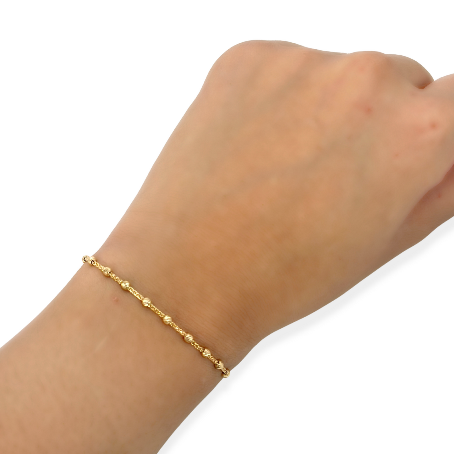 DIAMOND-CUT BEAD BRACELET