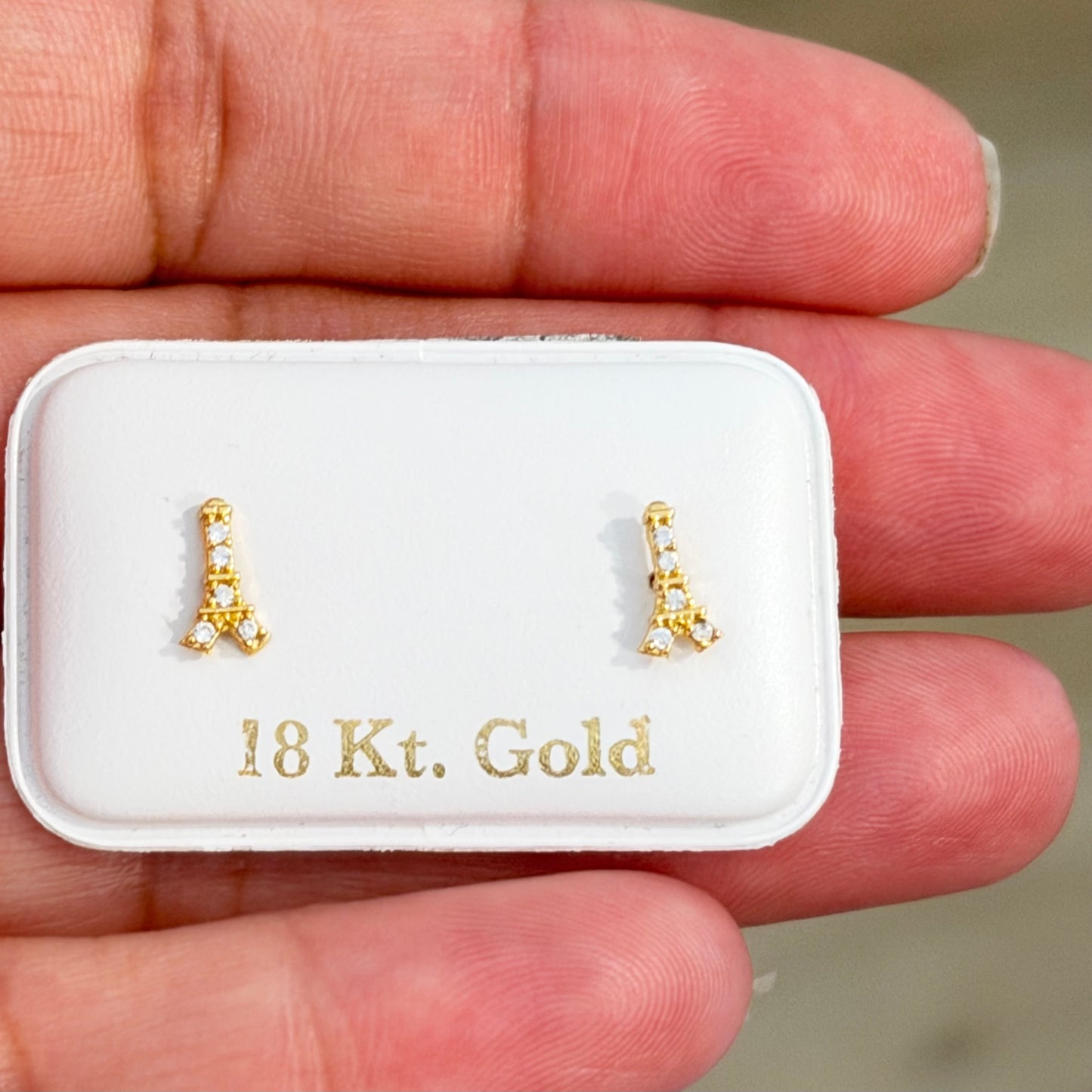 EIFFEL TOWER EARRINGS / 0.7gr / 4 MM / GOLD 18K
