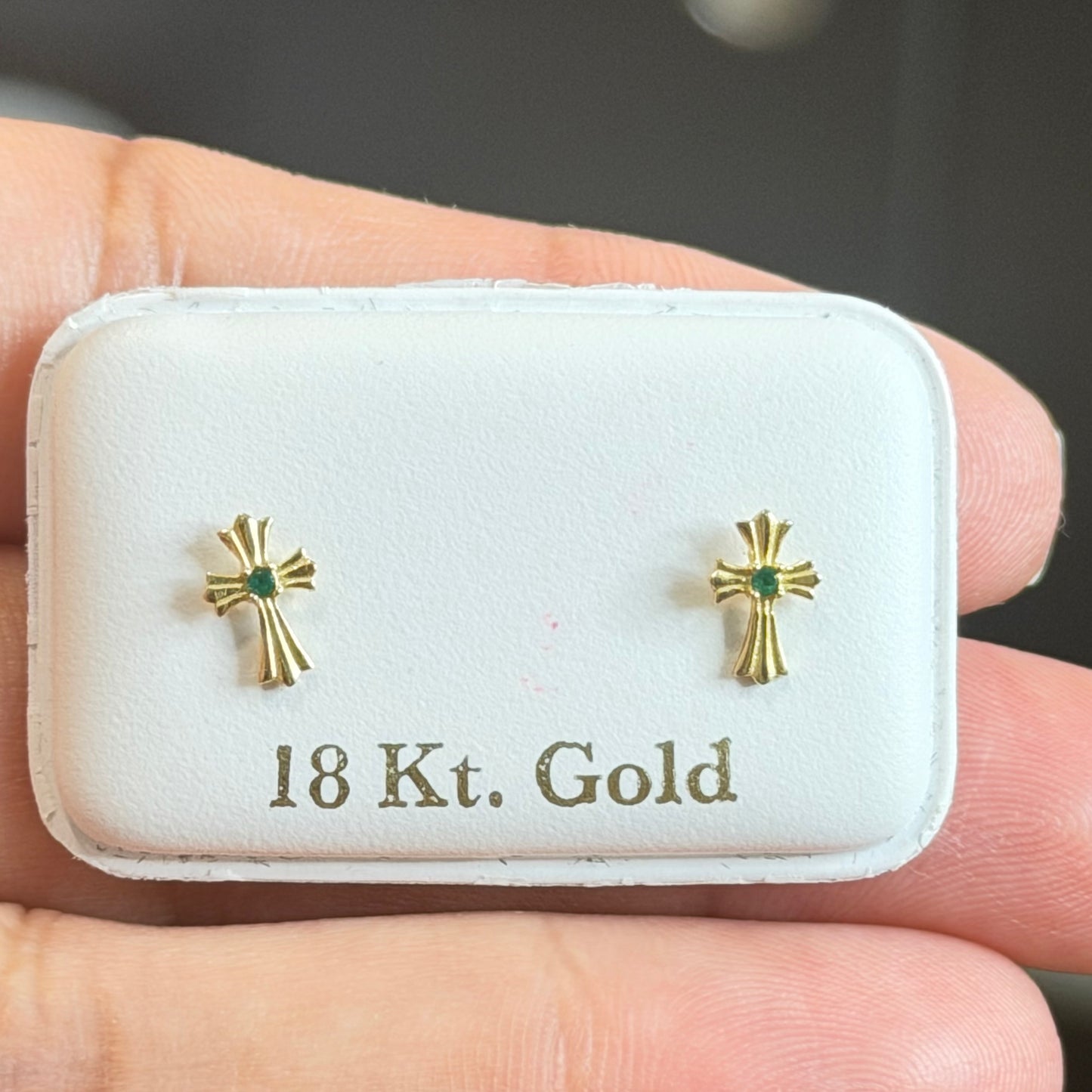 CROSS EARRINGS / 0.6gr / 4mm / GOLD 18K