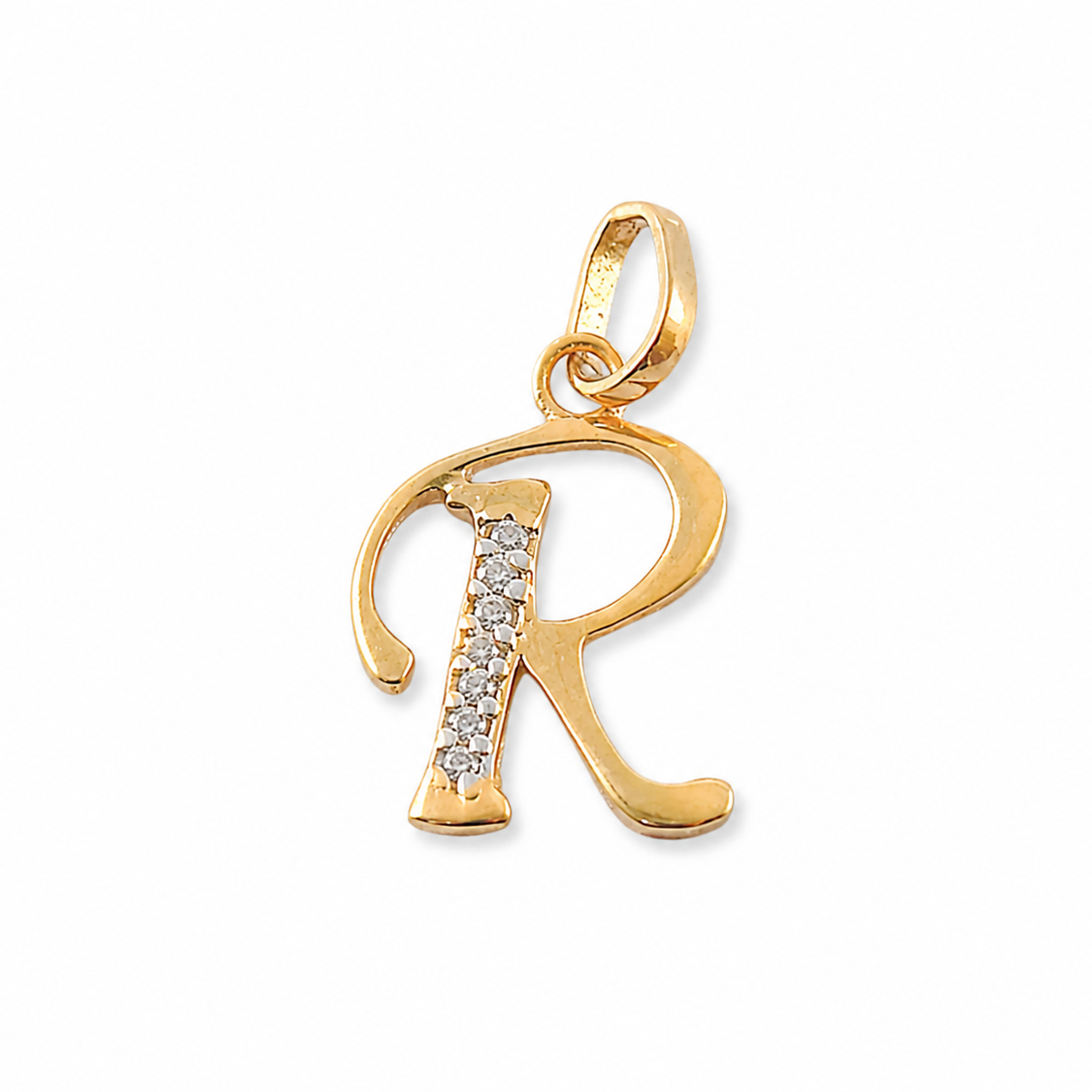 LETTER R PENDANT/ 0.6 gr / 1.8 cm / 18K ITALIAN GOLD