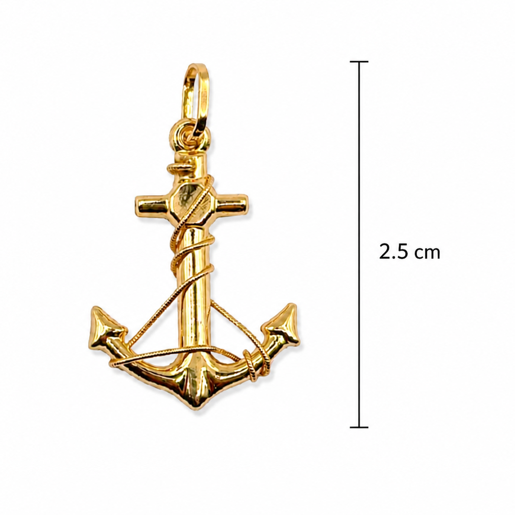 ANCHOR PENDANT / 1.15 gr / 2.5 cm / 18k ITALIAN GOLD 18K