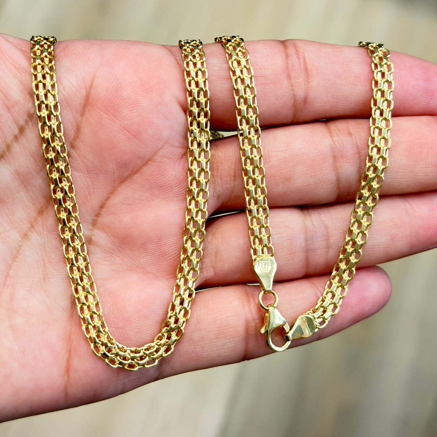 BISMARK CHAIN 9.48g/ 60cm/ 5mm/ 18k ITALIAN GOLD