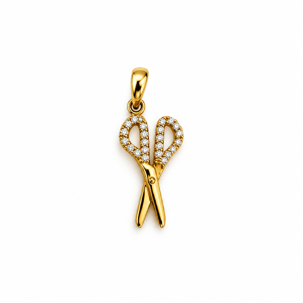 Scissors Pendant with Zirconia
/1.06gr / 2.5cm / 18K Italian Gold