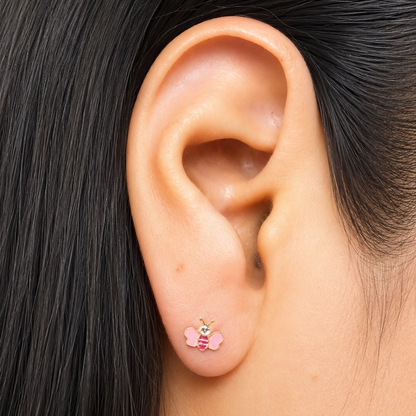 BABY BEE EARRINGS / 0.5gr / 5 MM / 18K ITALIAN GOLD