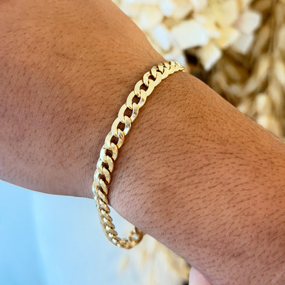 Pulsera Cubana / 8.77 gr / 20.5 cm / 6 mm / Oro italiano de 18K