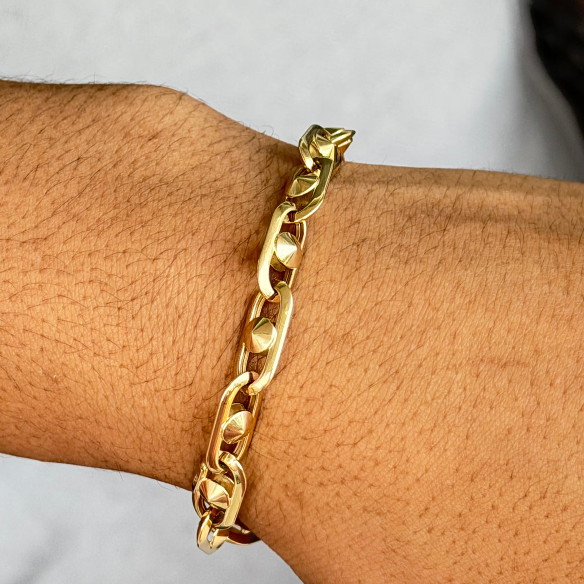 Oval Bead Link / 8.03 gr / 20.5 cm / 7 mm / 18K Italian Gold