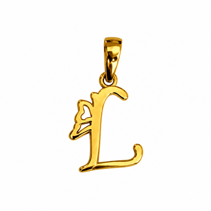 Initial L Butterfly Pendant/ 0.59gr / 1.8cm / 18K Italian Gold