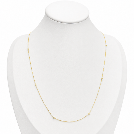Minimalist Satellite Bead Chain
 1.33g/ 45cm/ 1mm/ 18K Italian Gold