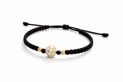 PULSERA CON CUENTAS DORADAS DE BALÓN DE FÚTBOL PARA NIÑOS