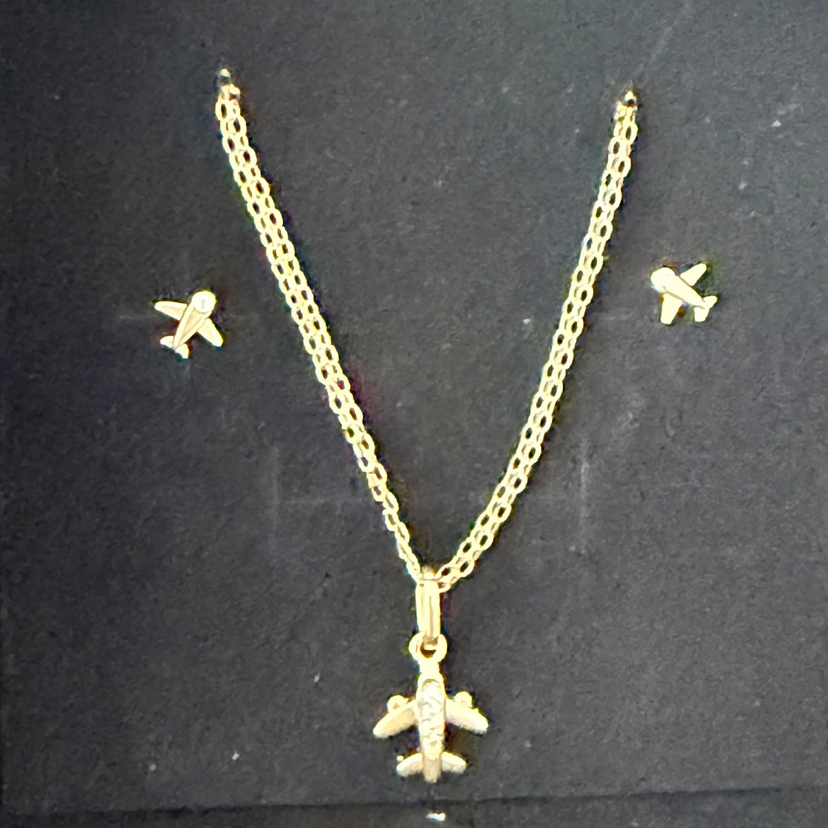 Chain, Pendant & Earrings Set/ 3.11g/ 50cm/ Earrings /0.57 /18K Gold