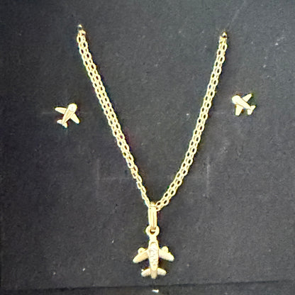 Chain, Pendant & Earrings Set/ 3.11g/ 50cm/ Earrings /0.57 /18K Gold