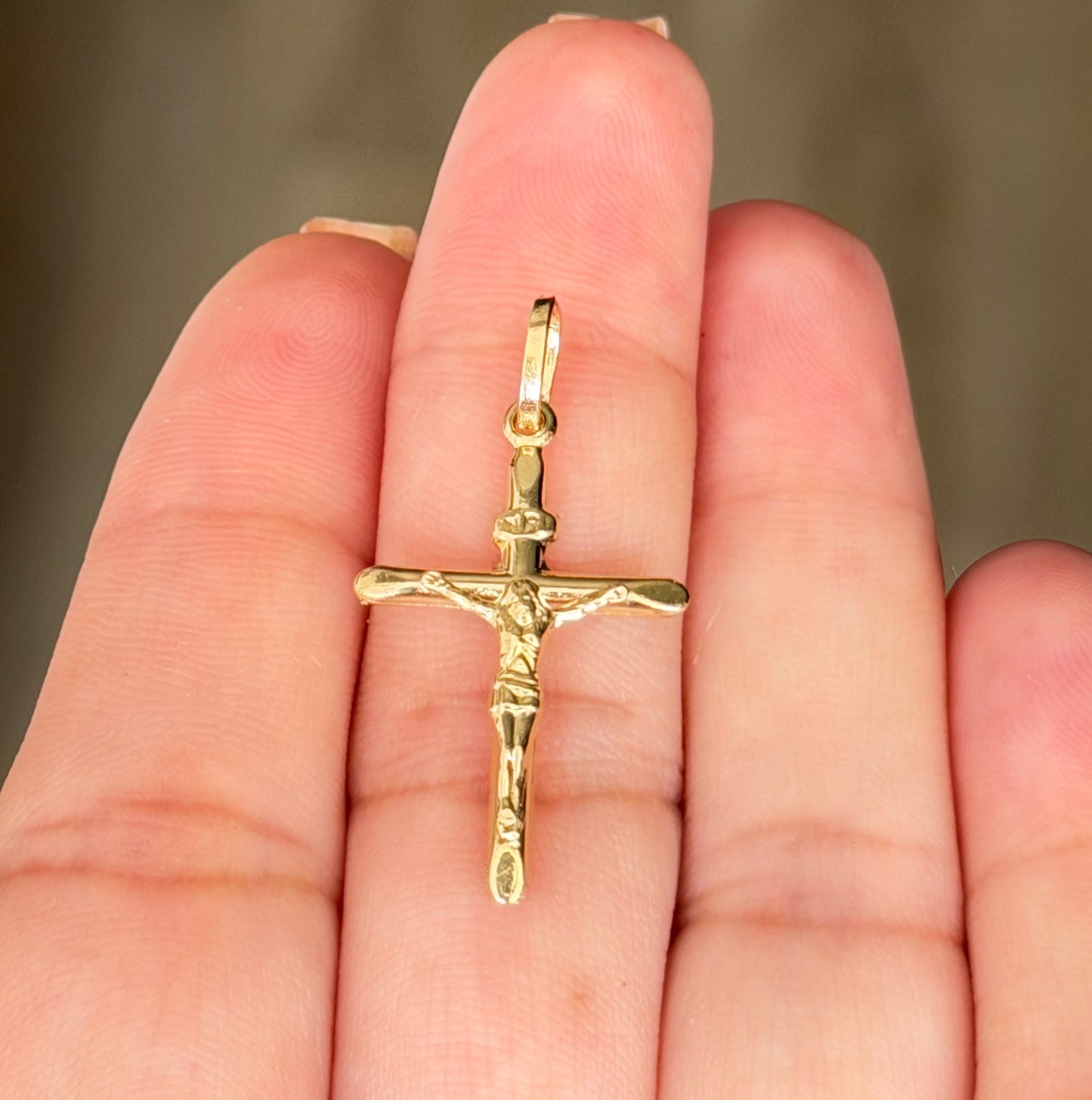 Cross Pendant / 1.15 gr /3cm / 18K Italian Gold