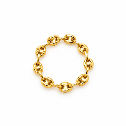 Gc Chain-Style Ring / 1.5 gr / Size 5, 6, 7, 8 / 18K Gold