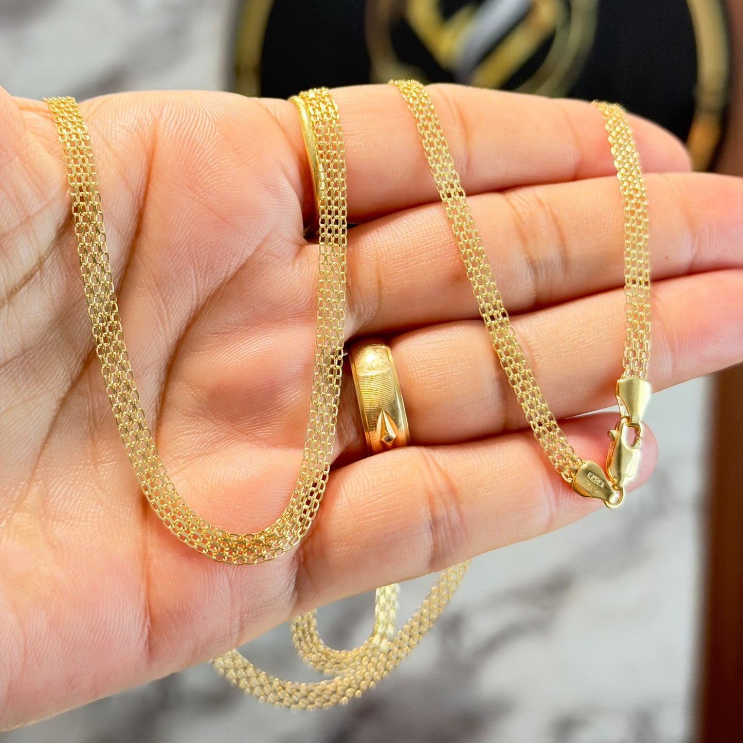 Bismarck Chain 6.75g/ 70cm/ 4mm/ 18K Italian Gold