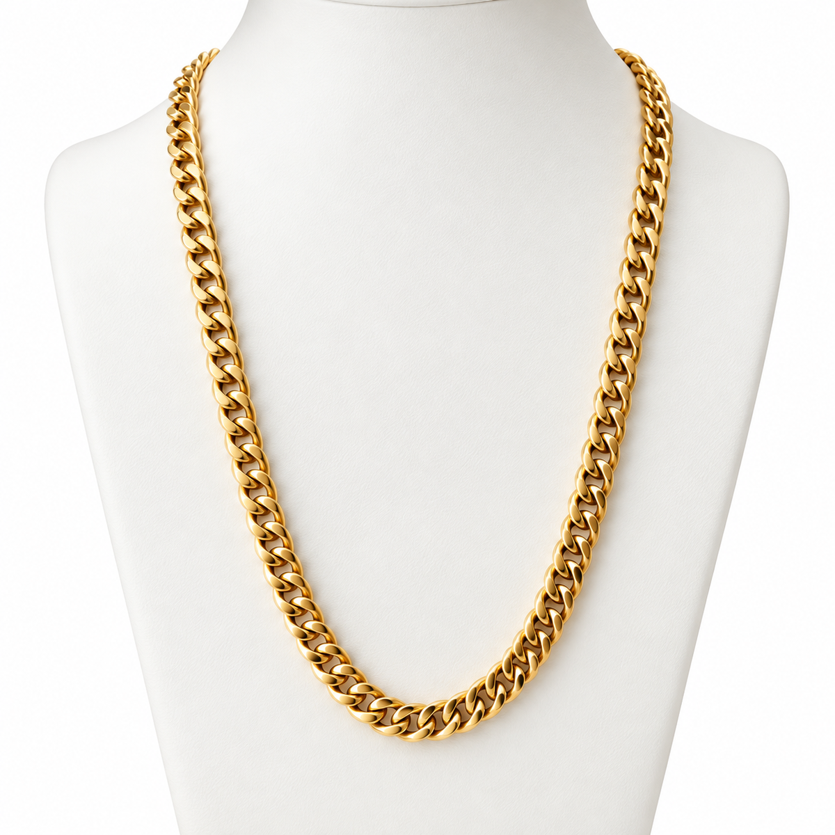 Hollow Cuban Chain/ 14.82g/ 60cm/ 7mm/ 18K Italian Gold