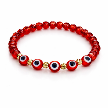 PULSERA ELÁSTICA ROJA CON OJO TURCO