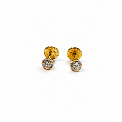 PENDIENTES PEQUEÑOS REDONDOS CON PIEDRA