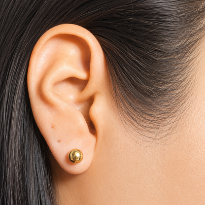 BALL STUD EARRINGS / NO. 6 / 6mm / 18K GOLD