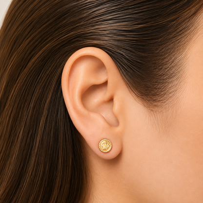 Aretes pequeños tipo poste Rx / 0.7g / 7mm / Oro 18K