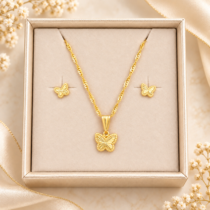 Chain, Pendant & Earrings Set / 2.1 gr / 50 cm / Earrings / 0.5 / 18K Gold