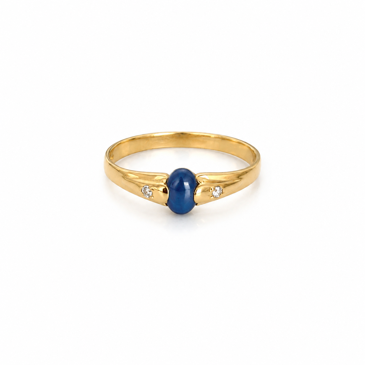 Blue Star Sapphire Ring / 1.55 gr / Size 8 1/2 / 18K Gold