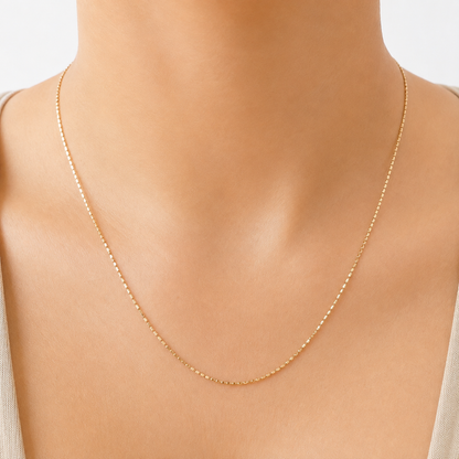 Minimalist Bar Chain g1.93/ 45cm/ 1mm/ 18K Italian Gold