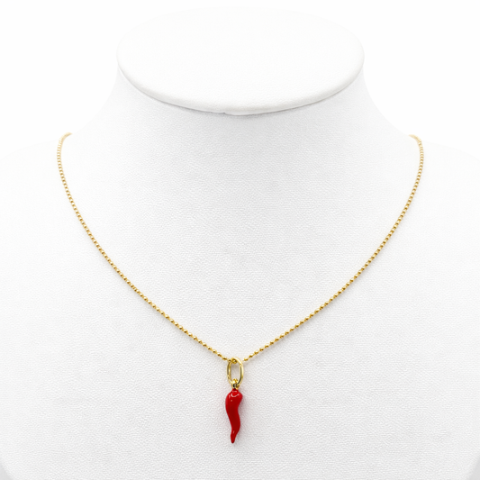 MILITARY CHAIN WITH HORN CHARM