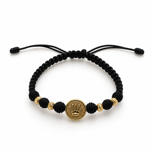 Black Macramé RX Crown Bracelet