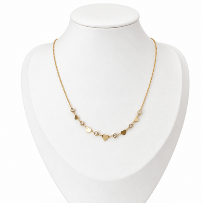 Adjustable Minimal Heart Chain /2.88g/ 45cm/ 1mm/ 18K Italian Gold