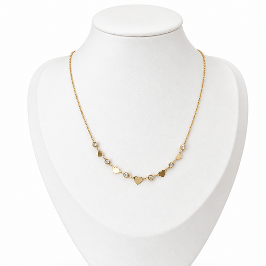 Adjustable Minimal Heart Chain /2.88g/ 45cm/ 1mm/ 18K Italian Gold