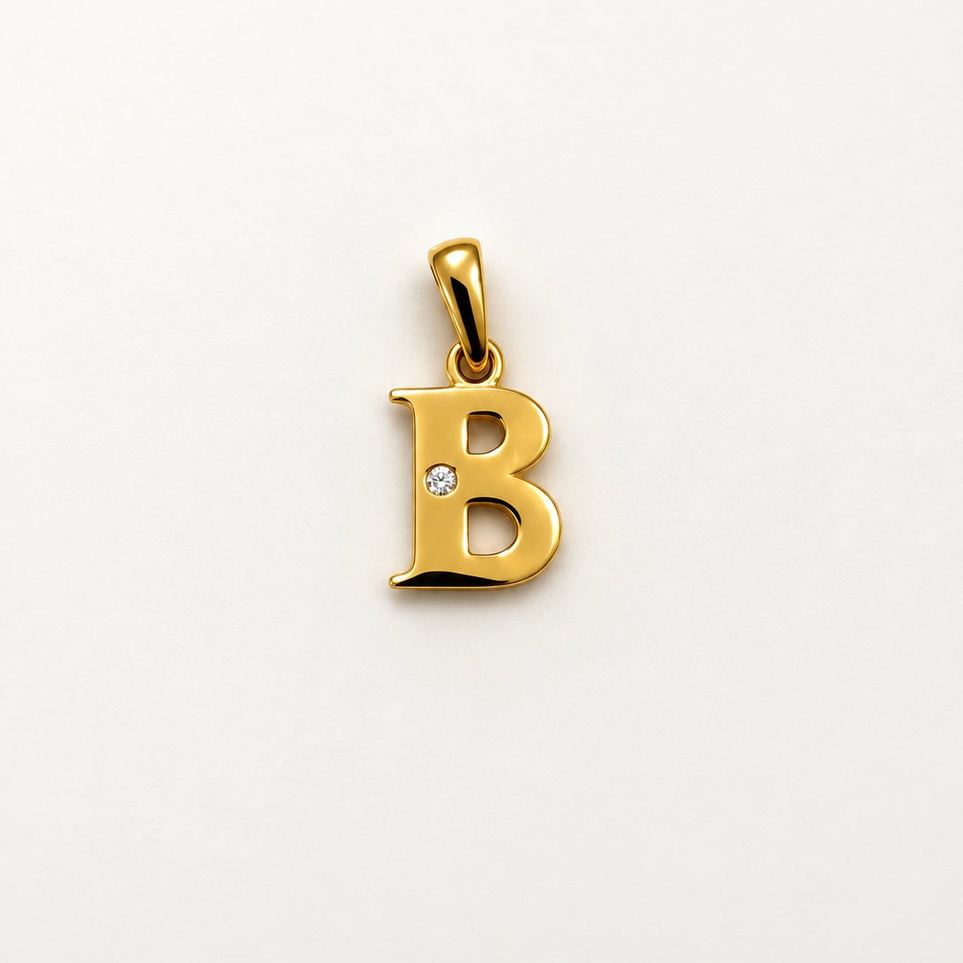 Letter B Pendant / 0.86 gr / 1.7 cm / 18K Italian Gold
