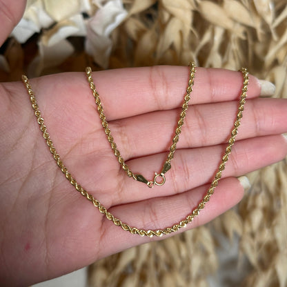 Cadena de Cuerda / 2.83 gr / 50 cm / 2 mm / Oro italiano de 18K