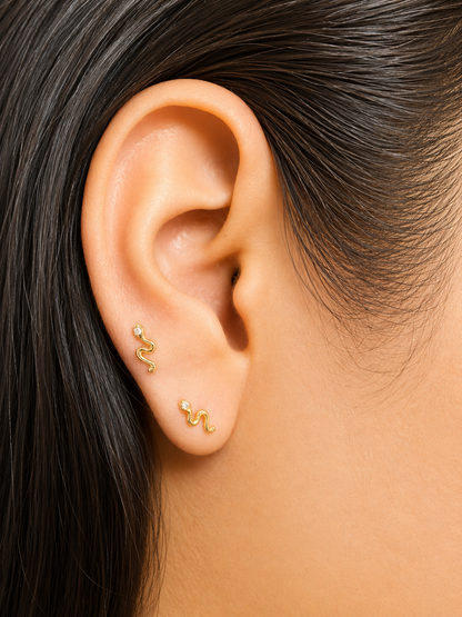 SNAKE STUD EARRINGS / 0.67gr / 3 MM / GOLD 18K