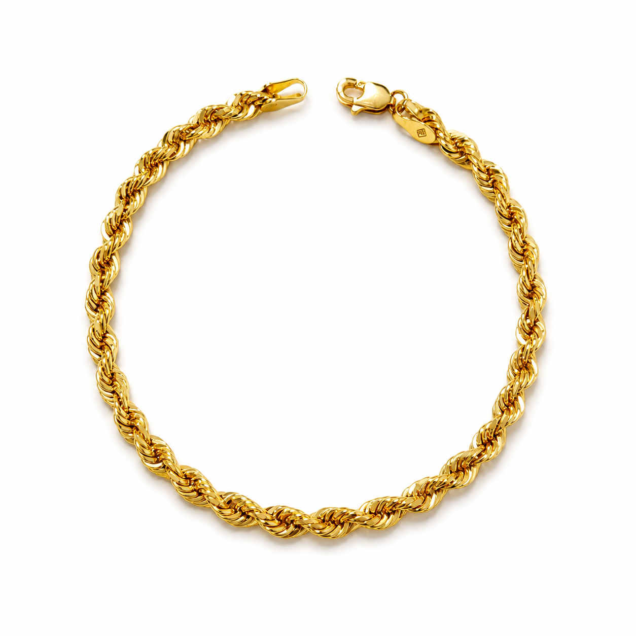 Pulsera de cuerda / 5.68g/ 20.5cm/ 5mm/ Oro italiano de 18K