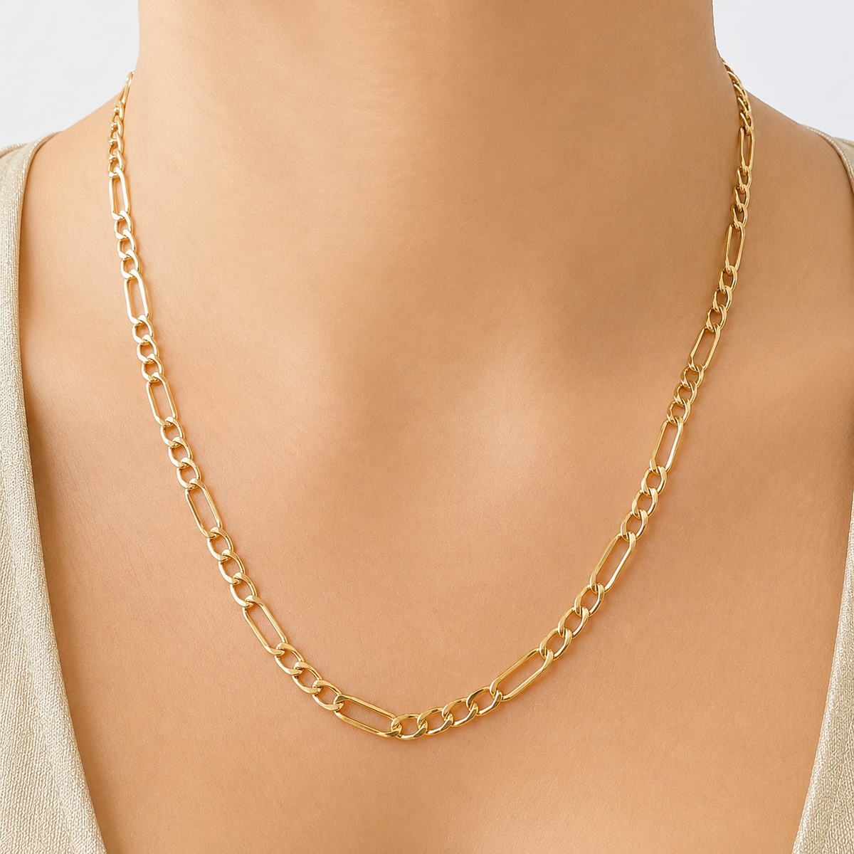 Figaro Chain / 6.5g/ 50cm/ 5mm/ 18K Italian Gold