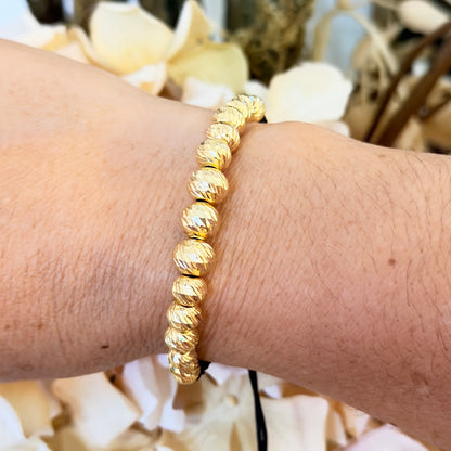 Pulsera con Cuentas de Oro / 2.5 gr / 5, 6, 8 mm